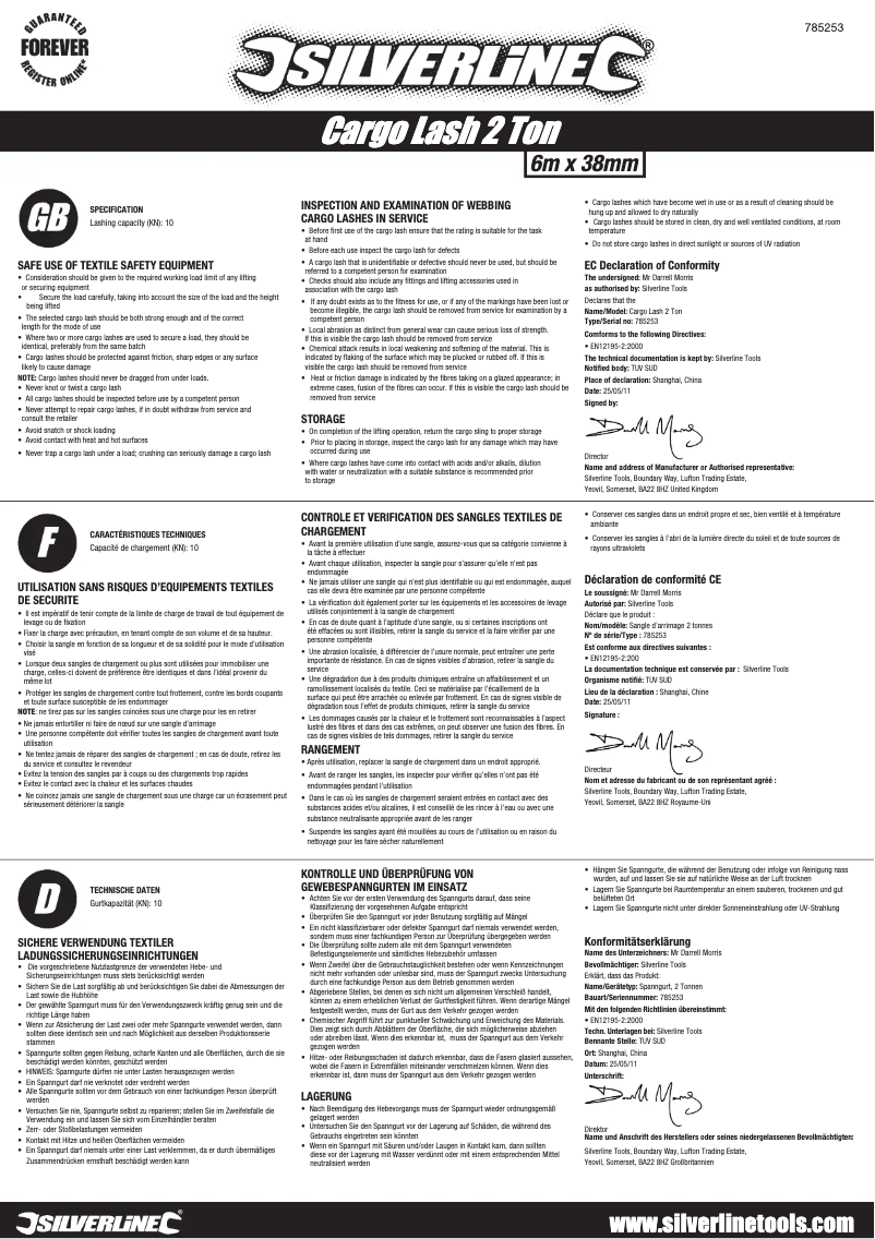 Imagen de la primera página del manual del dispositivo 785253