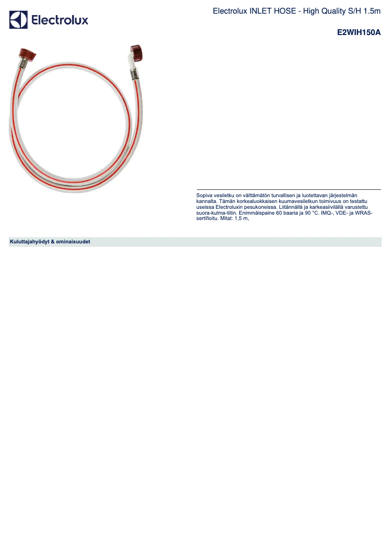 Imagen de la primera página del manual del dispositivo E2WIH150A
