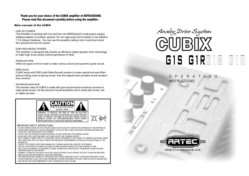 Imagen de la primera página del manual del dispositivo Cubix G2R