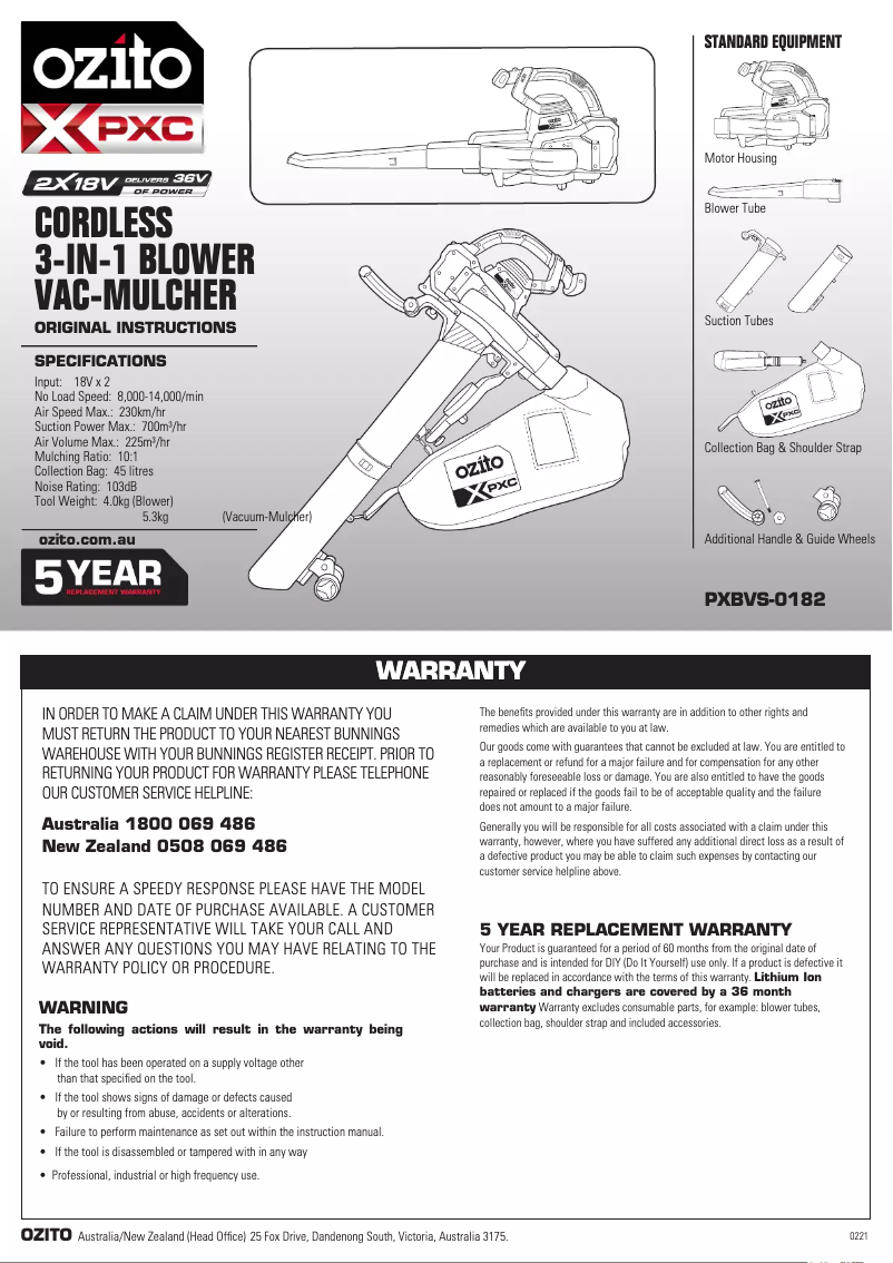 Imagen de la primera página del manual del dispositivo PXBVK-4182