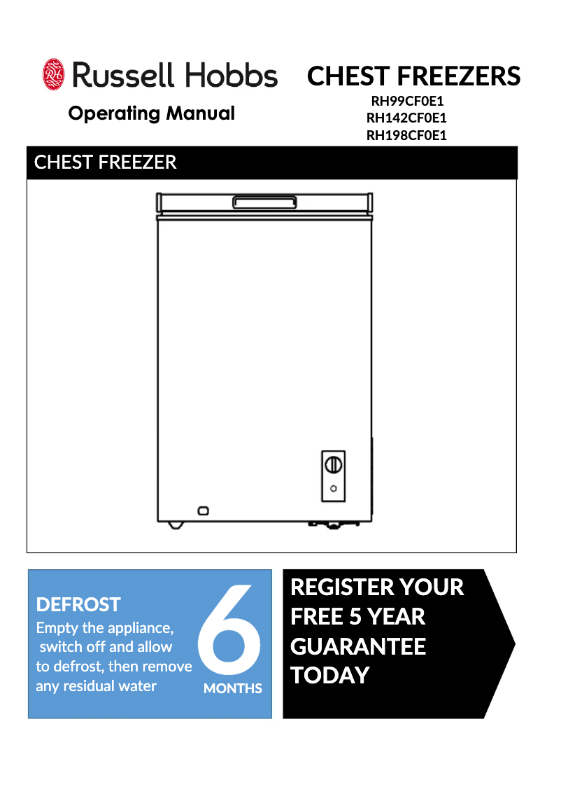 Página 1 del manual Manual de usuario Russell Hobbs RH142CF0E1