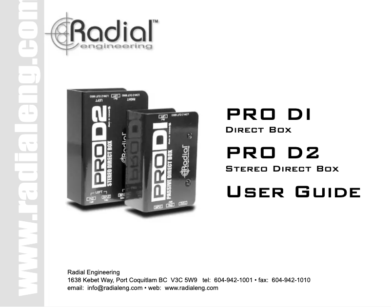 Página 1 del manual Manual de usuario Radial Engineering ProDI