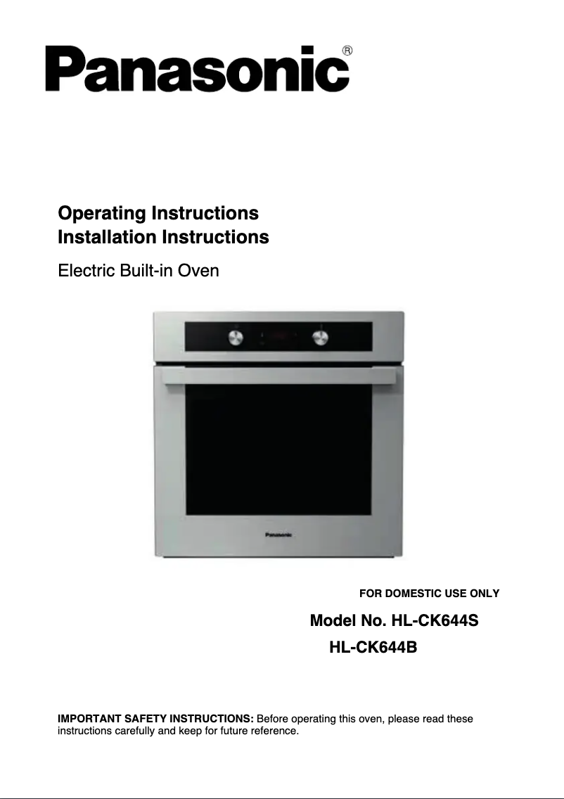 Imagen de la primera página del manual del dispositivo HL-CK644SB