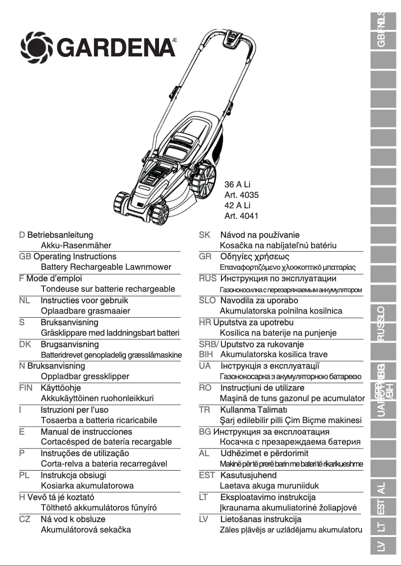 Página nº 1 - Manual de usuario Gardena PowerMax 42 A Li