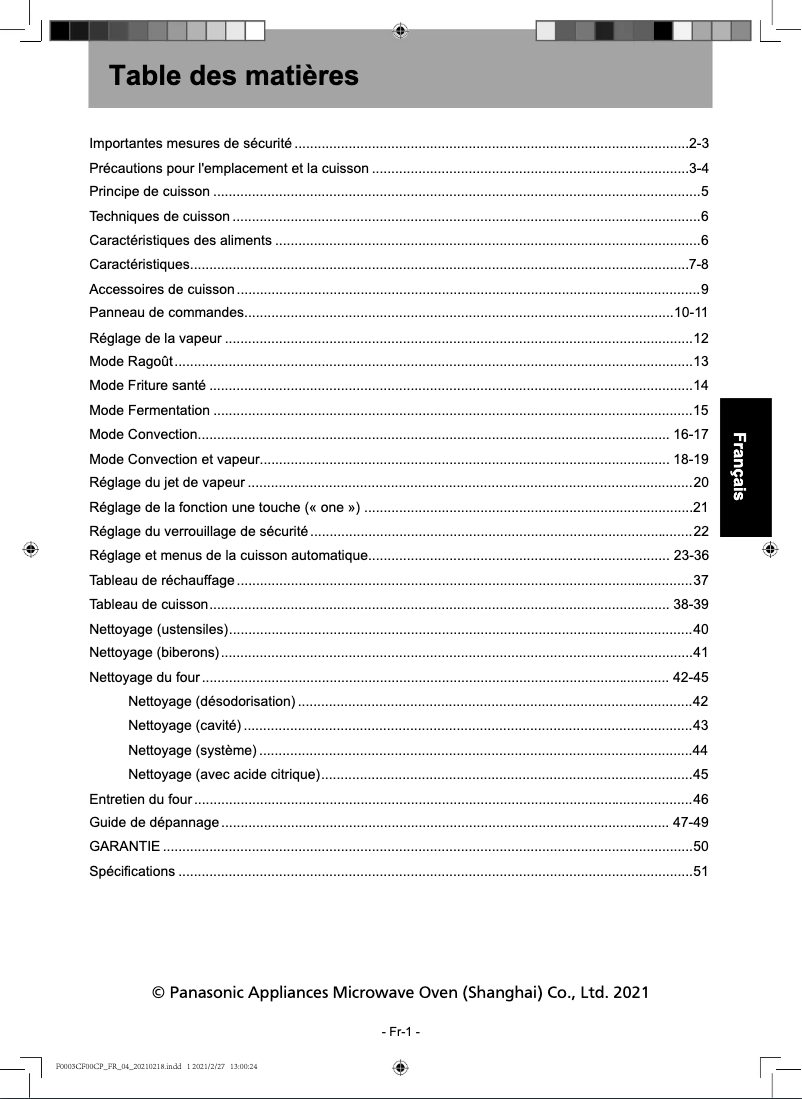 Página 1 del manual Manual de usuario Panasonic NU-SC180B