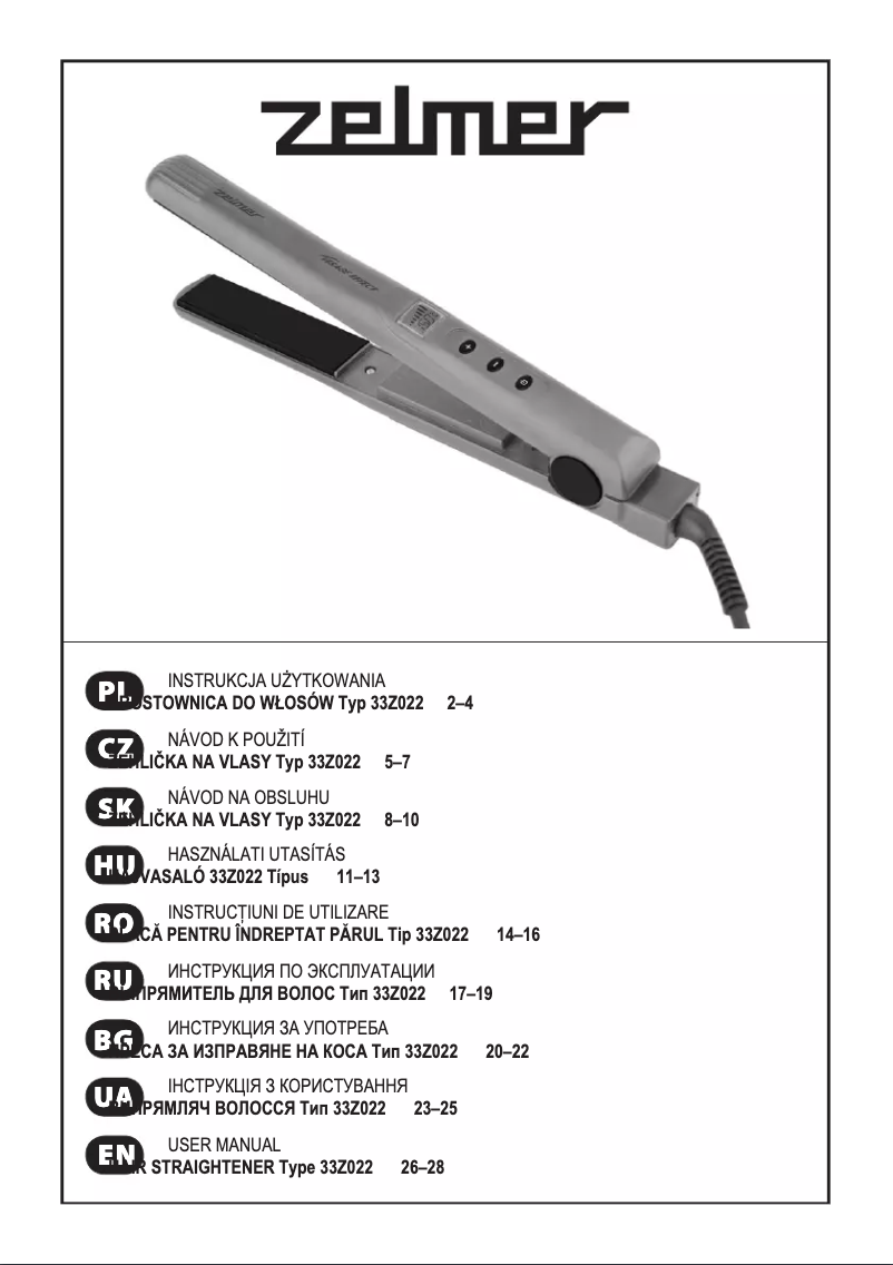 Página 1 del manual Manual de usuario Zelmer 33Z022
