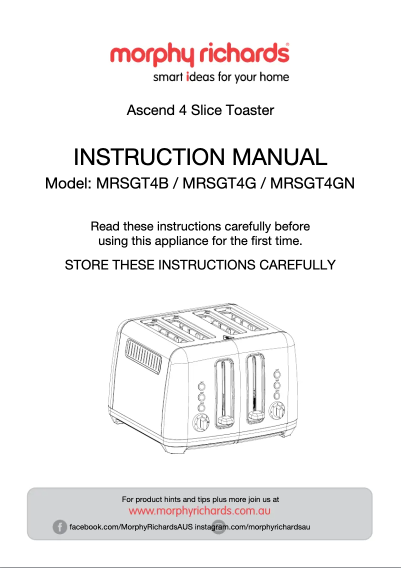 Página 1 del manual Manual de usuario Morphy Richards MRSGT4B