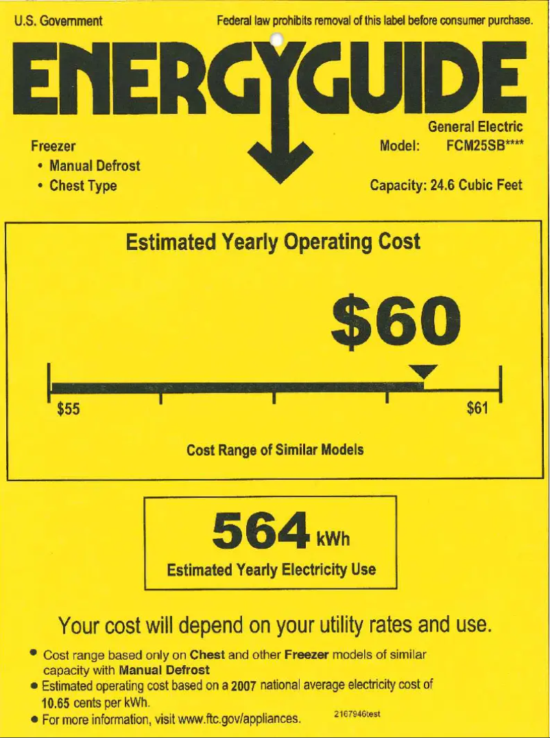 Página 1 del manual Etiqueta energética GE FCM25SUWW