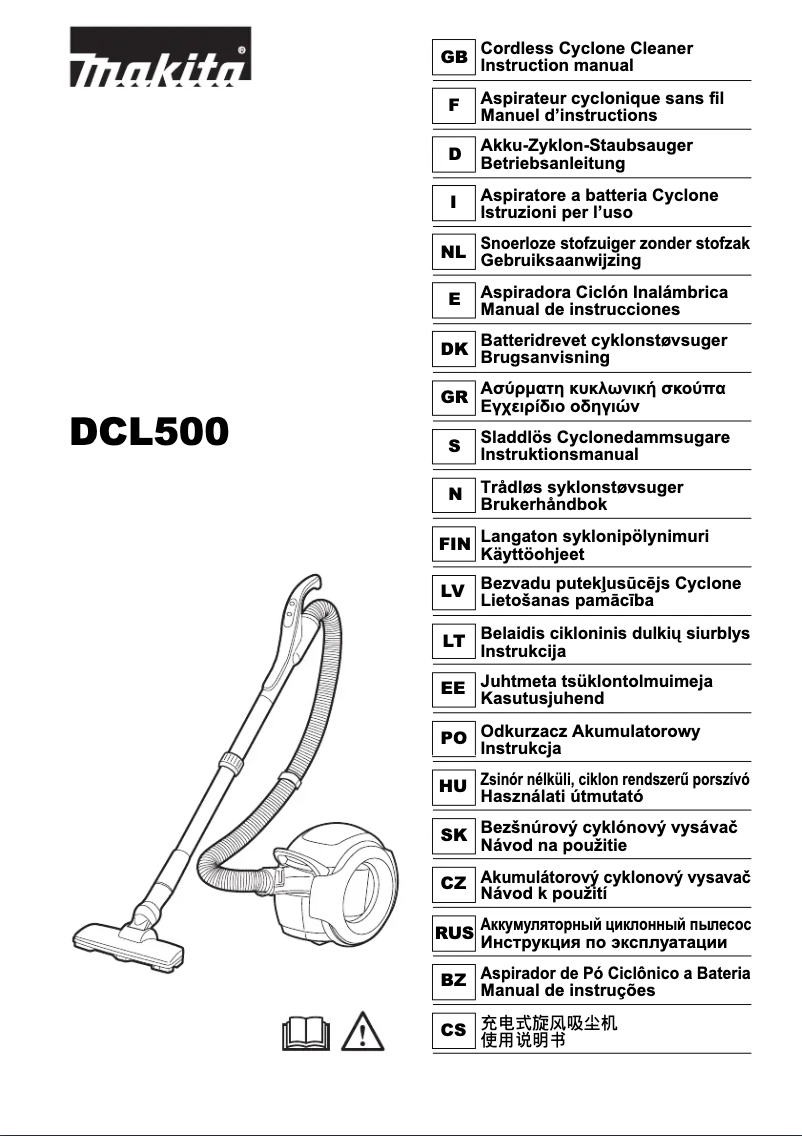 Imagen de la primera página del manual del dispositivo DCL500Z