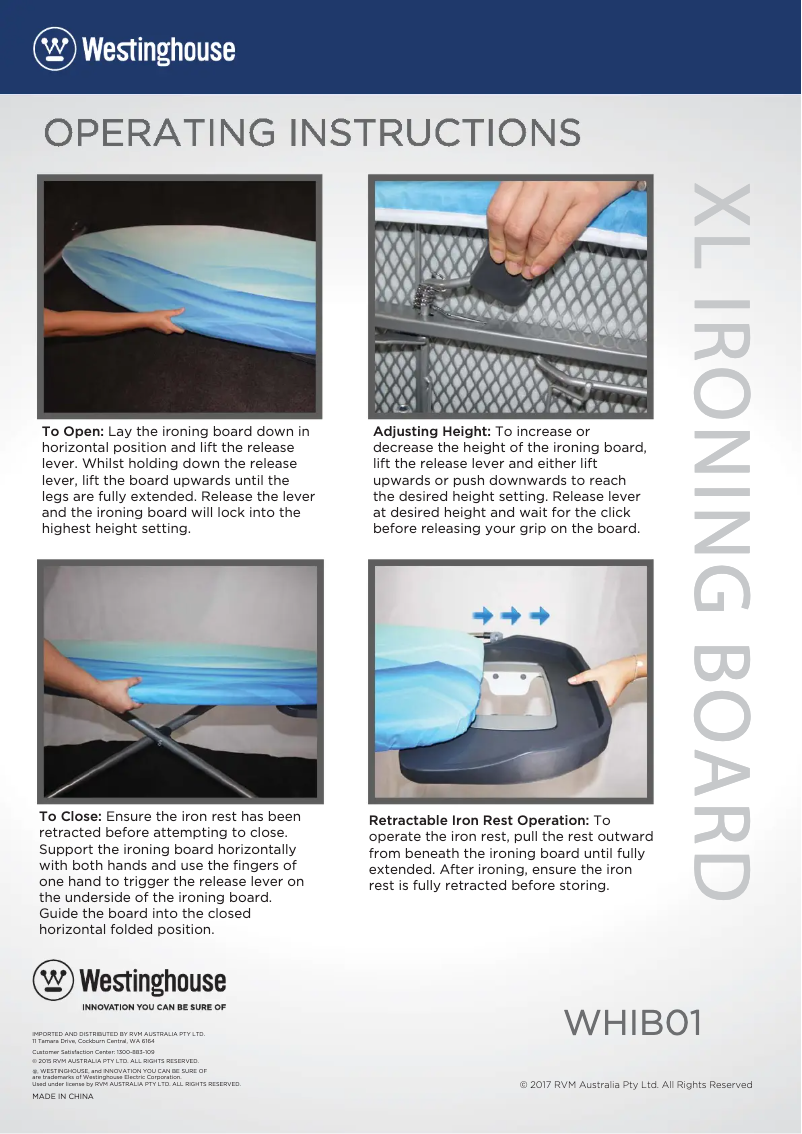 Página 1 del manual Manual de usuario Westinghouse WHIB01