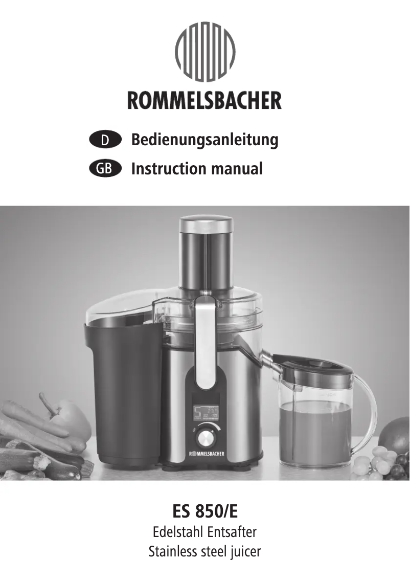 Imagen de la primera página del manual del dispositivo ES 850/E