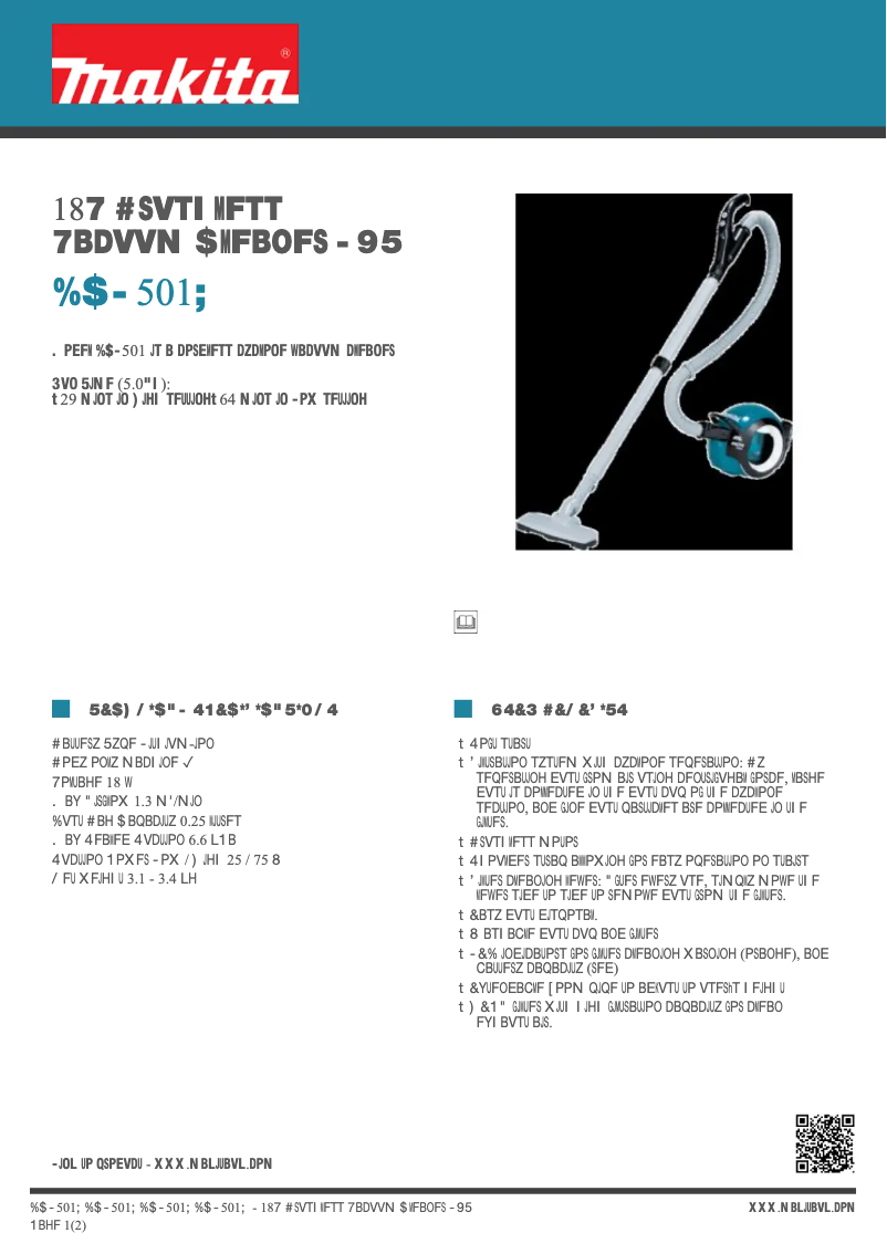 Página nº 1 - Ficha técnica Makita DCL501Z