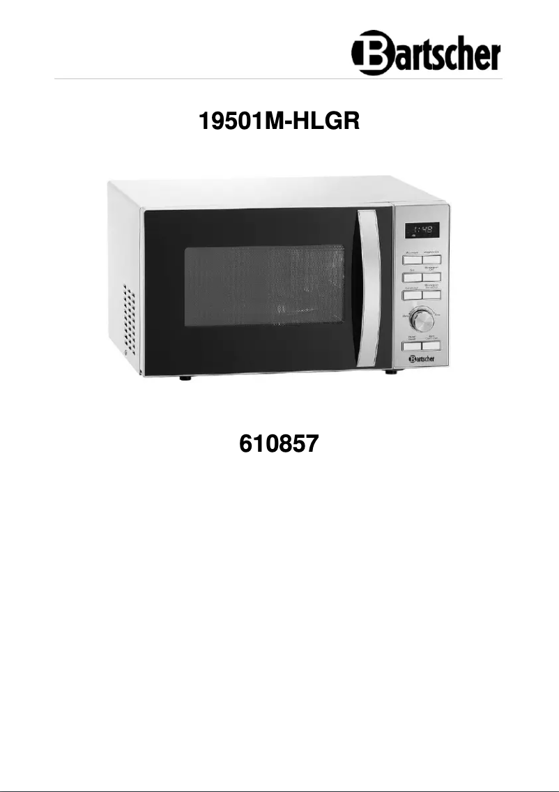 Página 1 del manual Manual de usuario Bartscher 19501M-HLGR