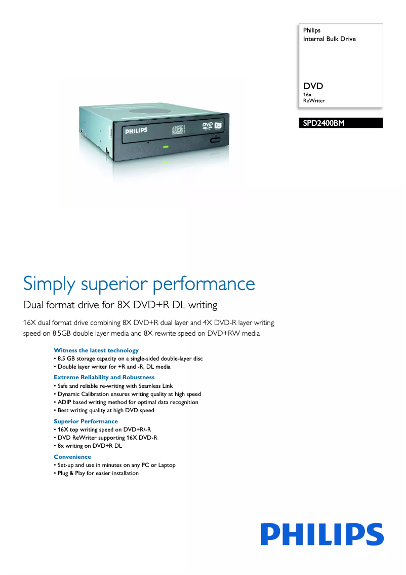 Imagen de la primera página del manual del dispositivo SPD2400BM