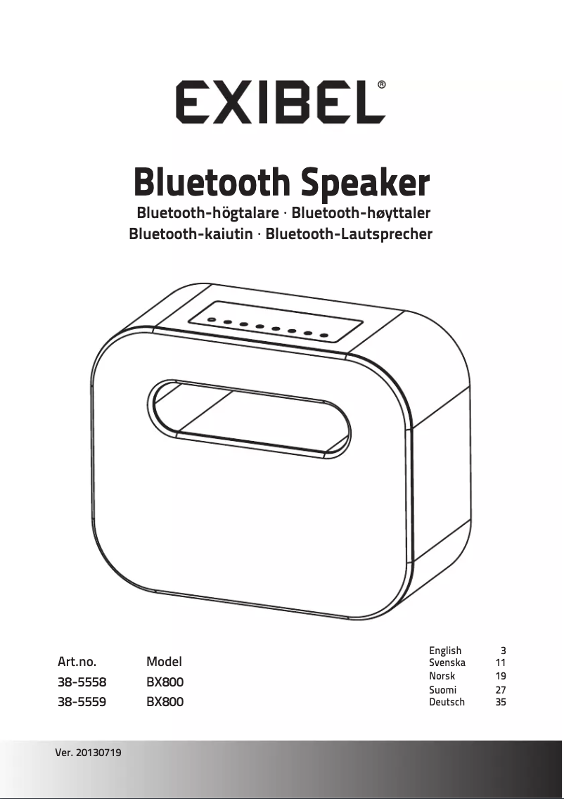 Imagen de la primera página del manual del dispositivo BX800