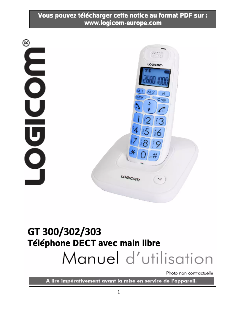 Página 1 del manual Manual de usuario Logicom GT 302