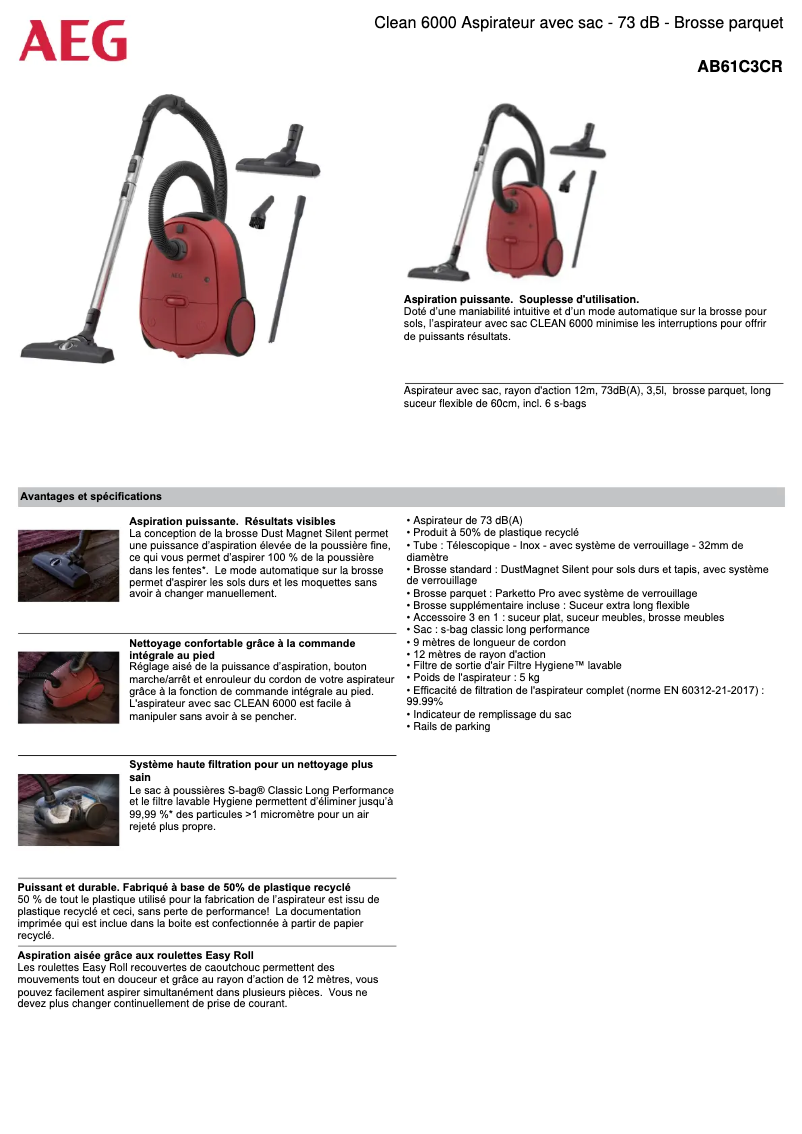 Imagen de la primera página del manual del dispositivo AB61C3CR