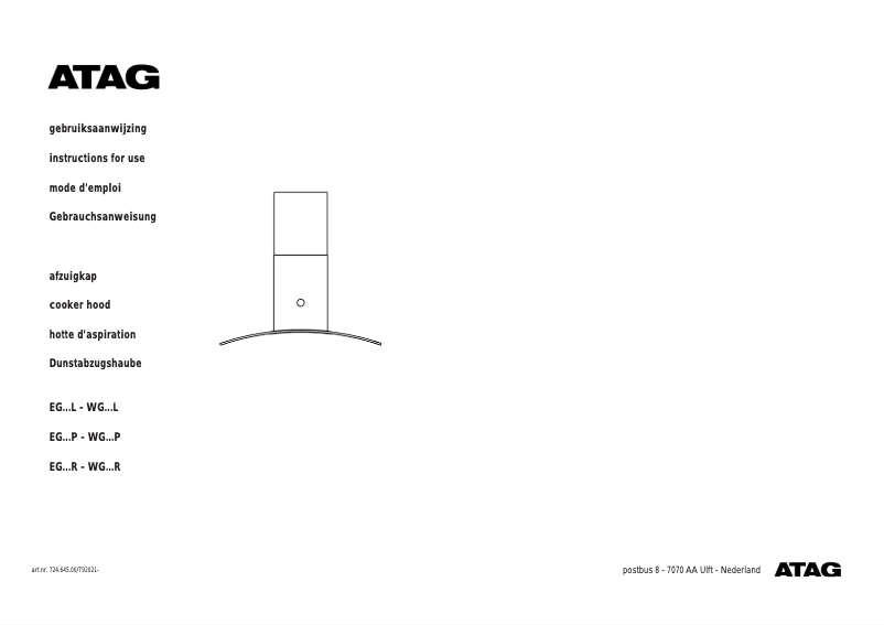 Página 1 del manual Manual de usuario Atag WG411P