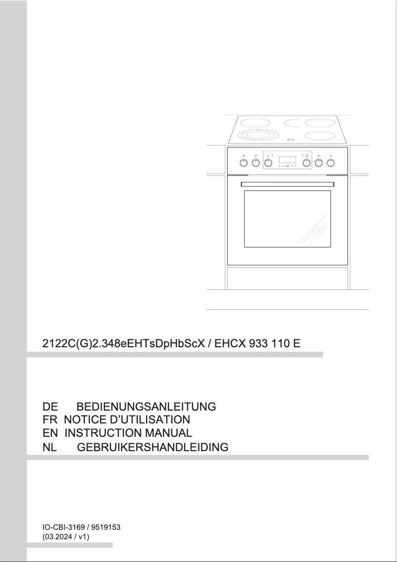 Imagen de la primera página del manual del dispositivo EHCX 933 110 E