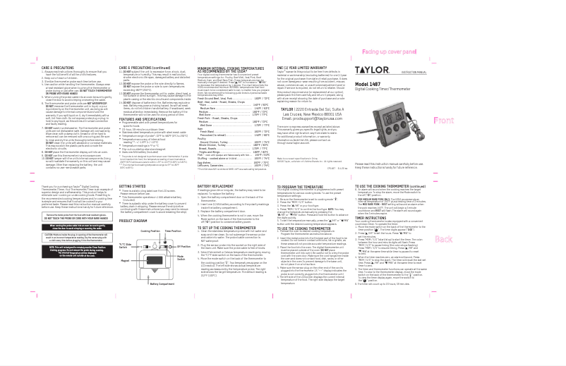 Imagen de la primera página del manual del dispositivo 1487