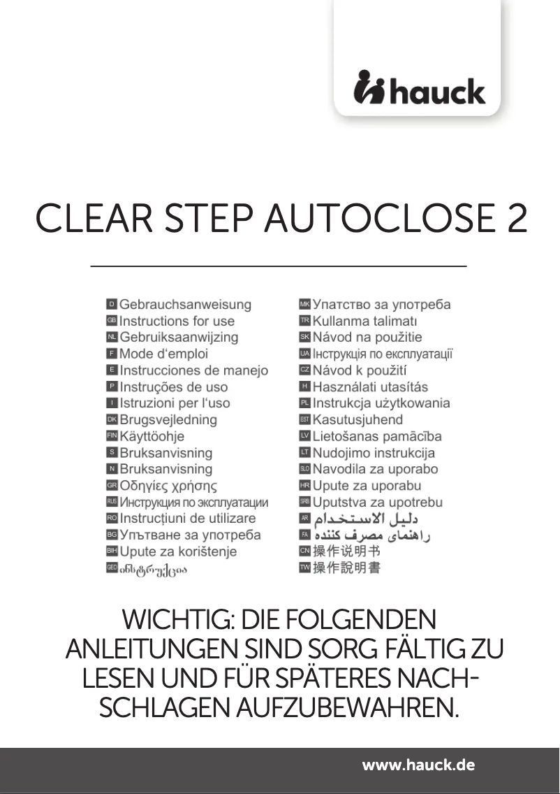 Página nº 1 - Manual de usuario Hauck Clear Step Autoclose 2