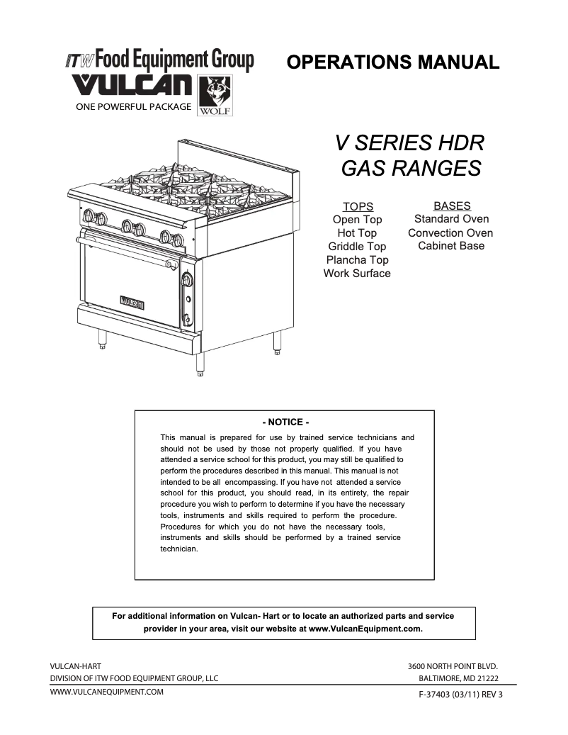 Página 1 del manual Manual de usuario Vulcan VCBB36