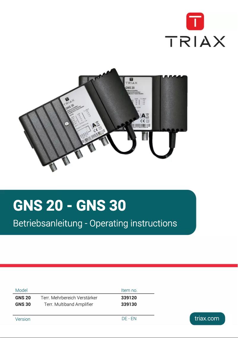 Página nº 1 - Manual de usuario Triax GNS 30