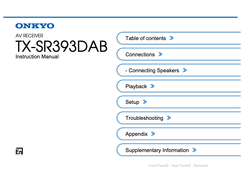 Imagen de la primera página del manual del dispositivo TX-SR494DAB
