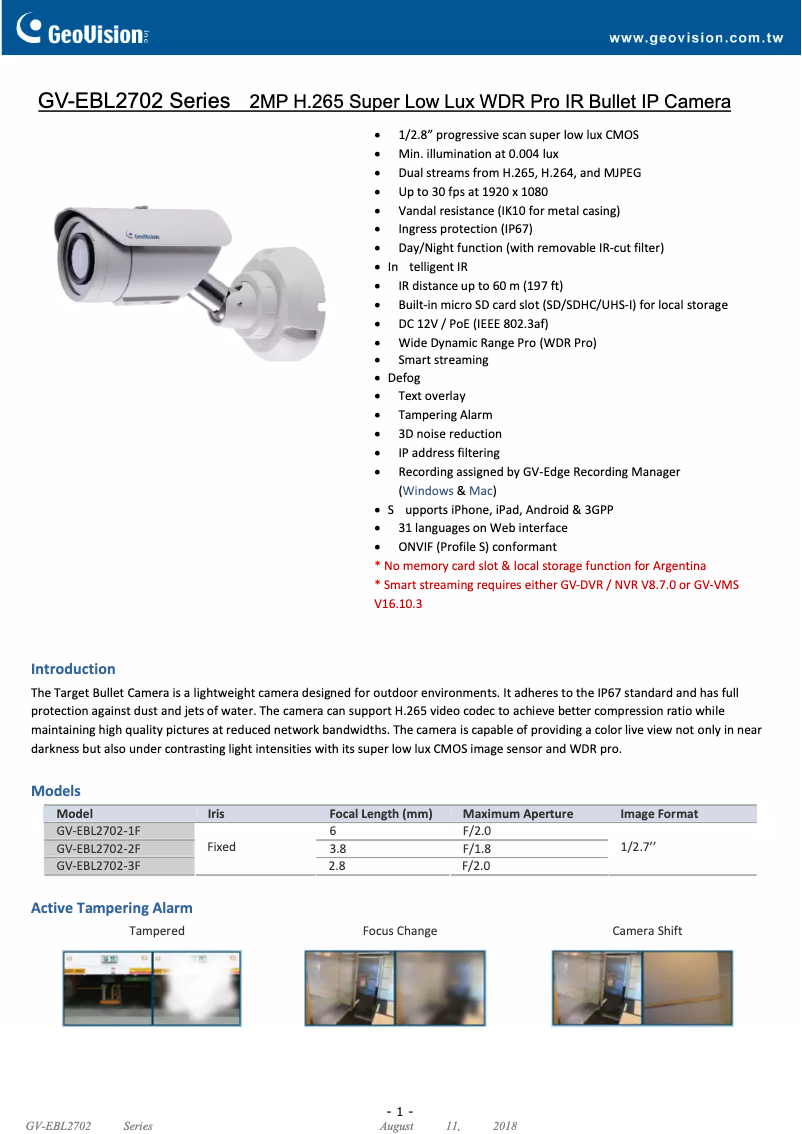 Imagen de la primera página del manual del dispositivo GV-EBL2702-2F