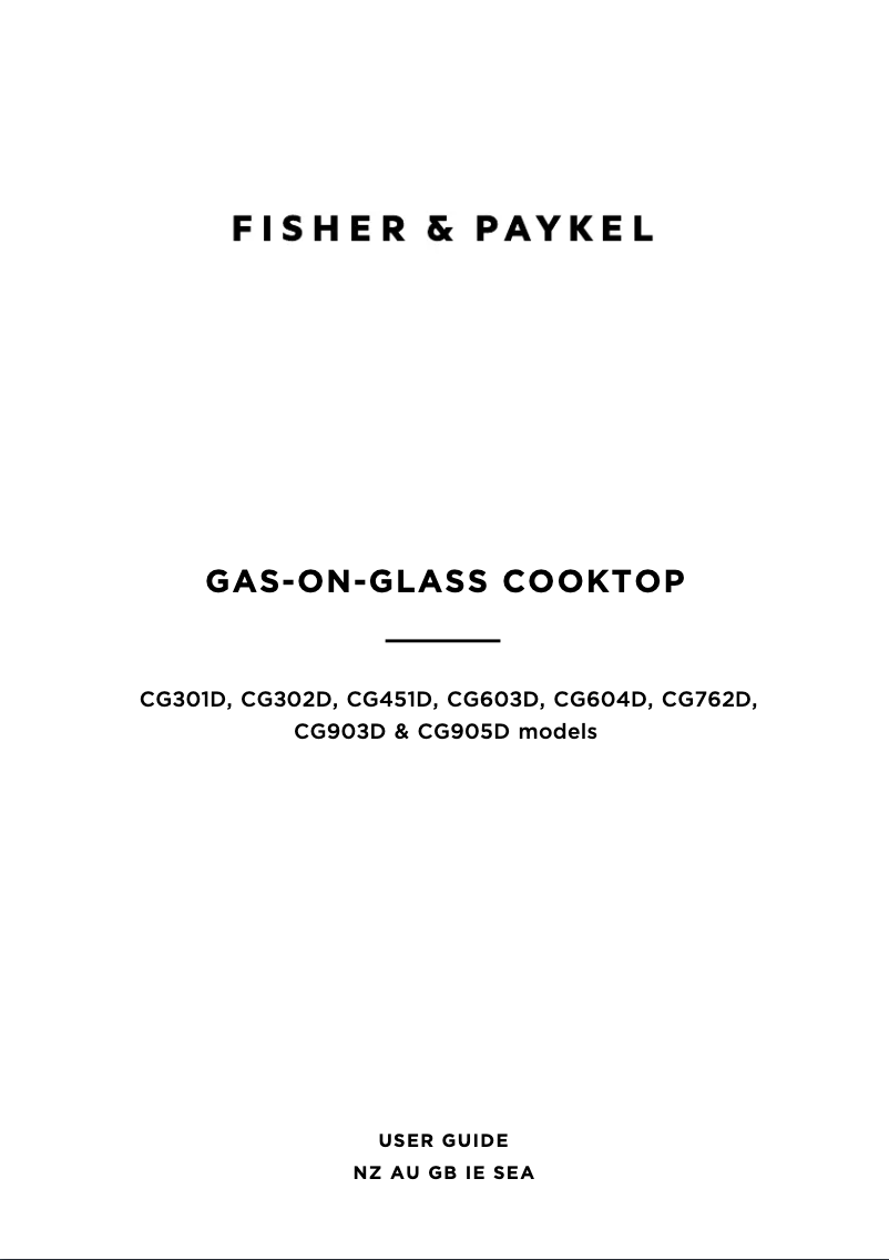 Página 1 del manual Manual de usuario Fisher & Paykel CG905DNGGB4