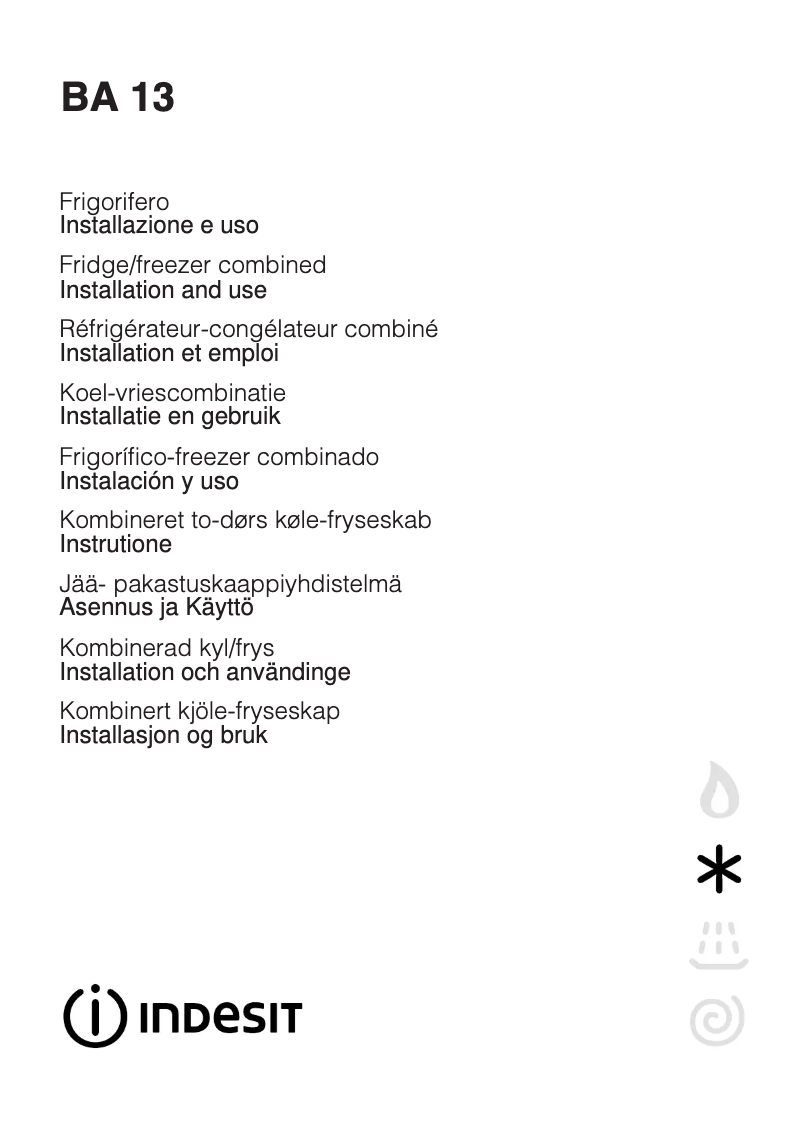 Página 1 del manual Manual de usuario Indesit BA 13