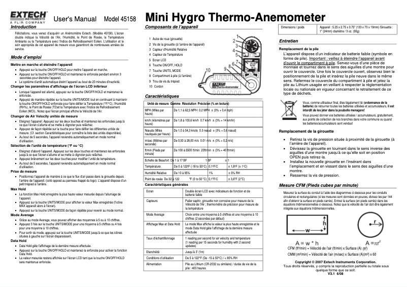 Imagen de la primera página del manual del dispositivo 45158