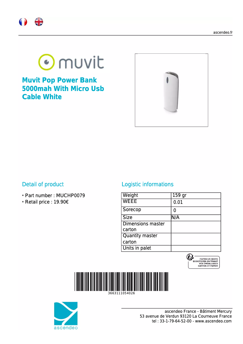 Página 1 del manual Manual de usuario Muvit MUCHP0079