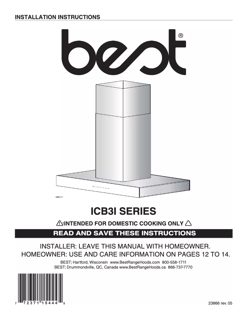 Imagen de la primera página del manual del dispositivo Ispira ICB3I36SBN