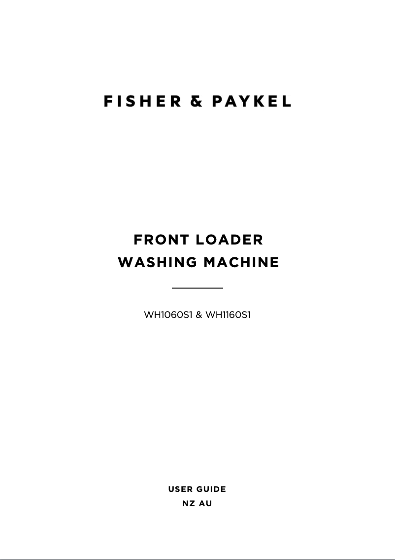 Página 1 del manual Manual de usuario Fisher & Paykel WH1060S1