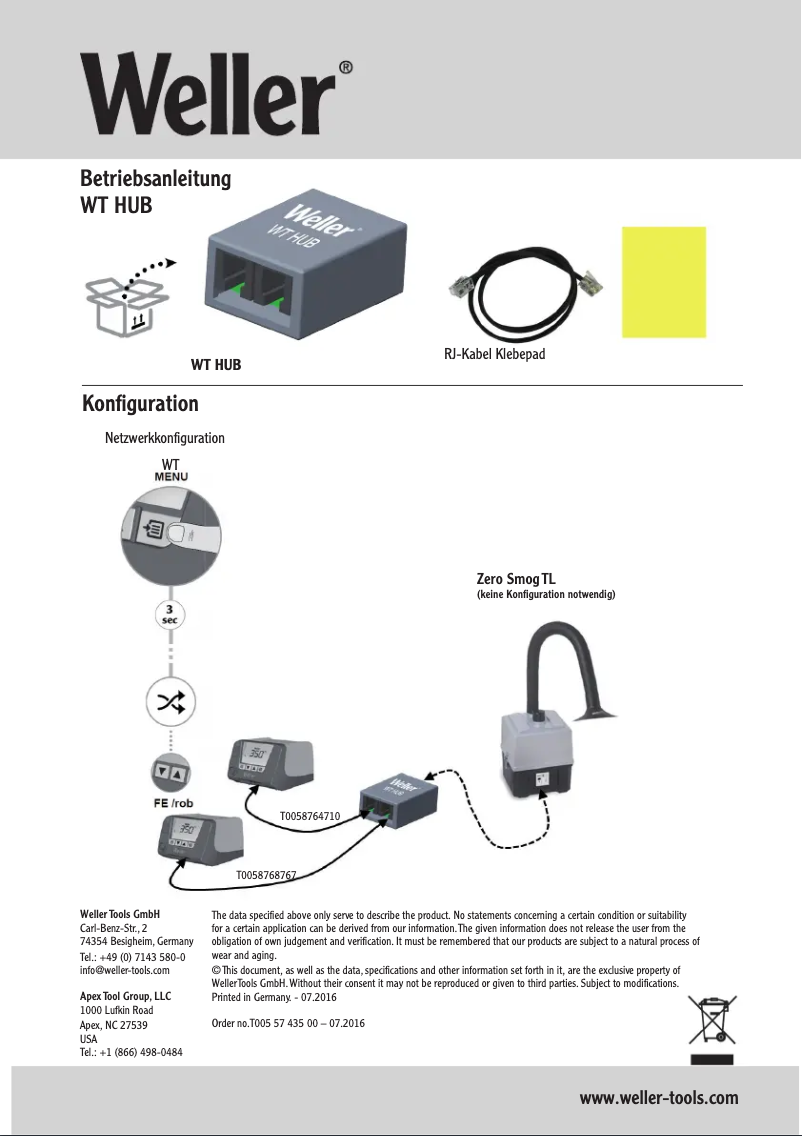 Imagen de la primera página del manual del dispositivo WT HUB