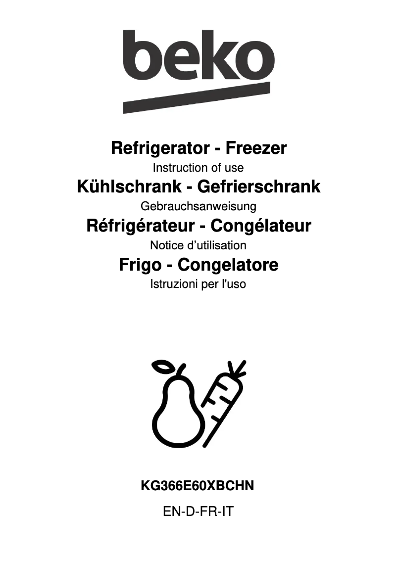 Imagen de la primera página del manual del dispositivo KG366E60XBCHN