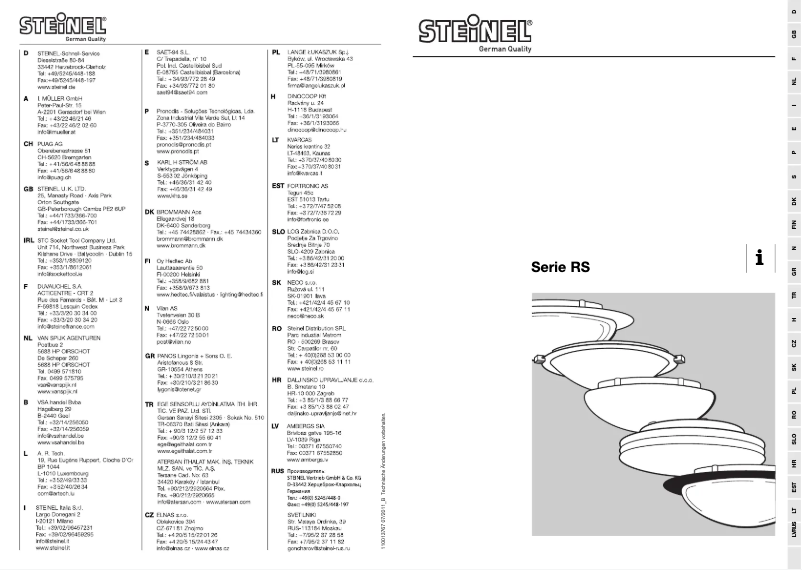 Imagen de la primera página del manual del dispositivo RS 10