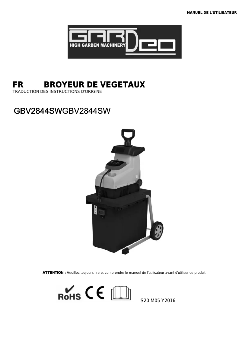 Imagen de la primera página del manual del dispositivo GBV2844SW