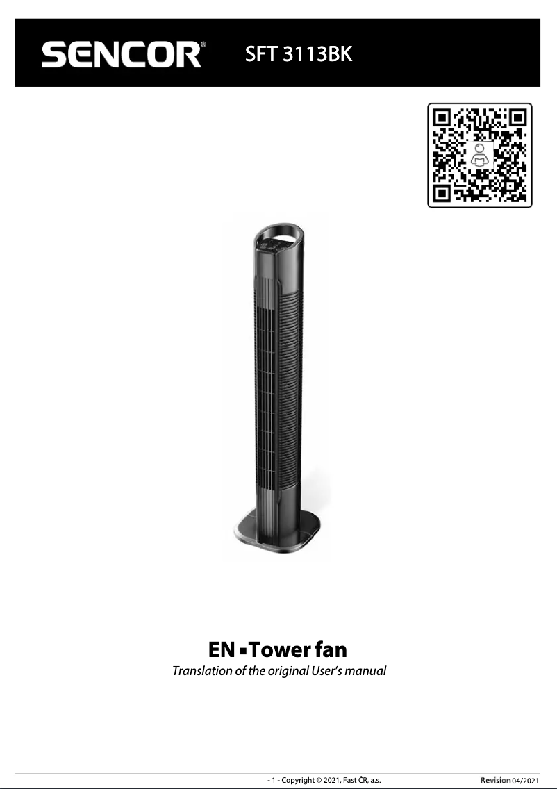Página 1 del manual Manual de usuario Sencor SFT 3113BK