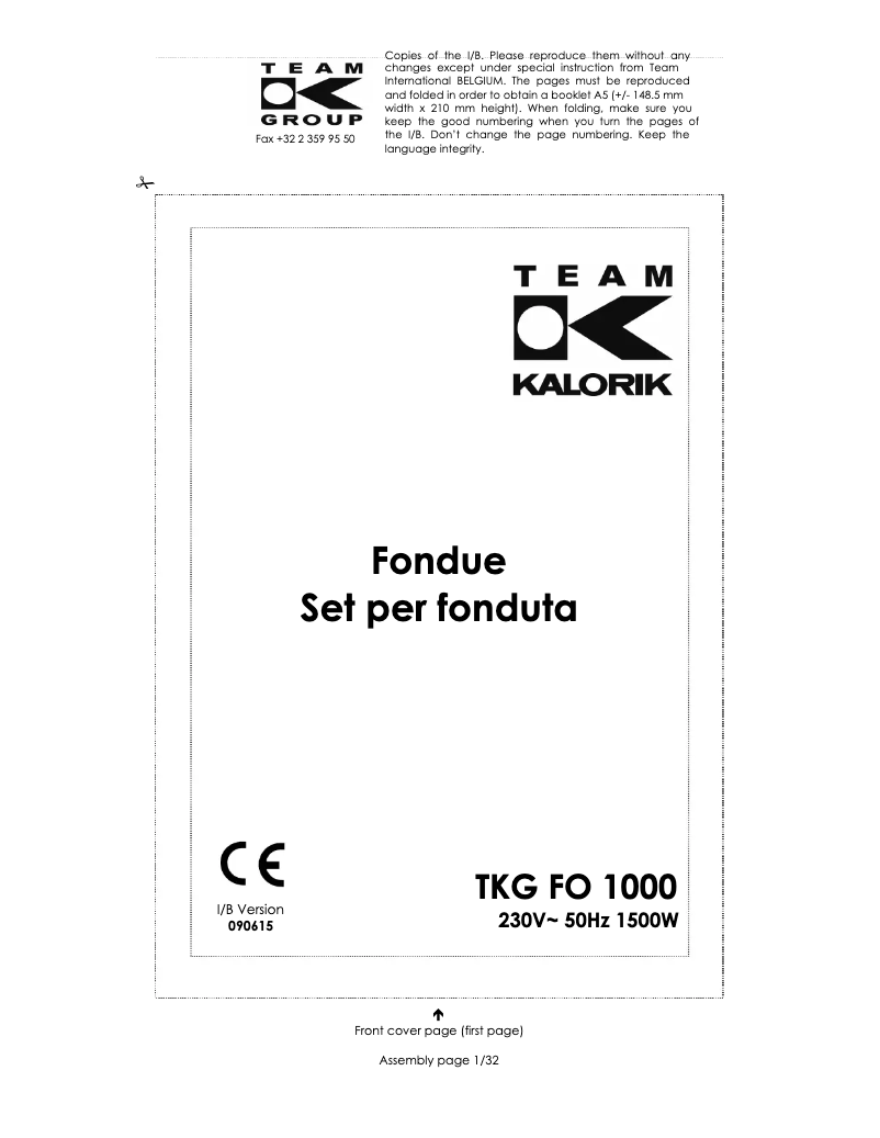 Página 1 del manual Manual de usuario Team TKG FO 1000