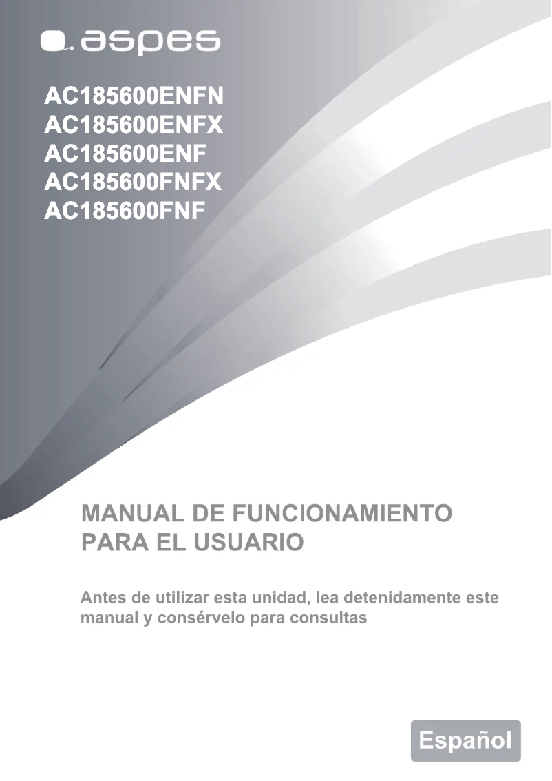 Página 1 del manual Manual de usuario Aspes AC185600FNFX
