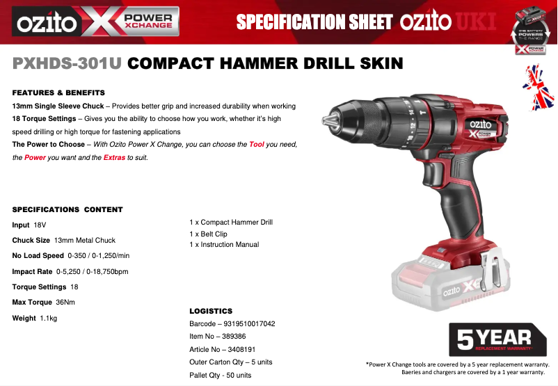 Imagen de la primera página del manual del dispositivo PXHDS-301U