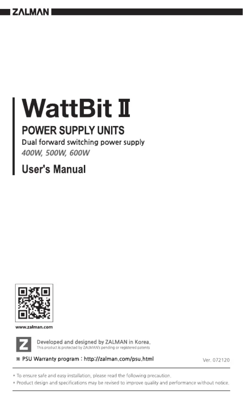 Página 1 del manual Manual de usuario Zalman Wattbit II ZM500-XEII