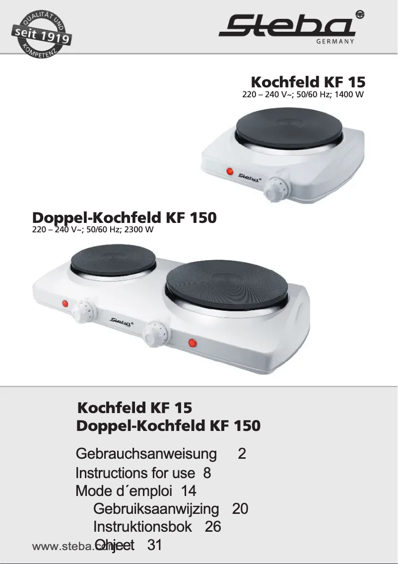 Imagen de la primera página del manual del dispositivo KF 15