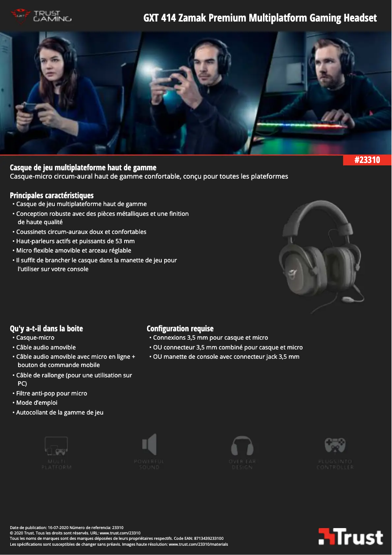 Imagen de la primera página del manual del dispositivo Zamak GXT 414