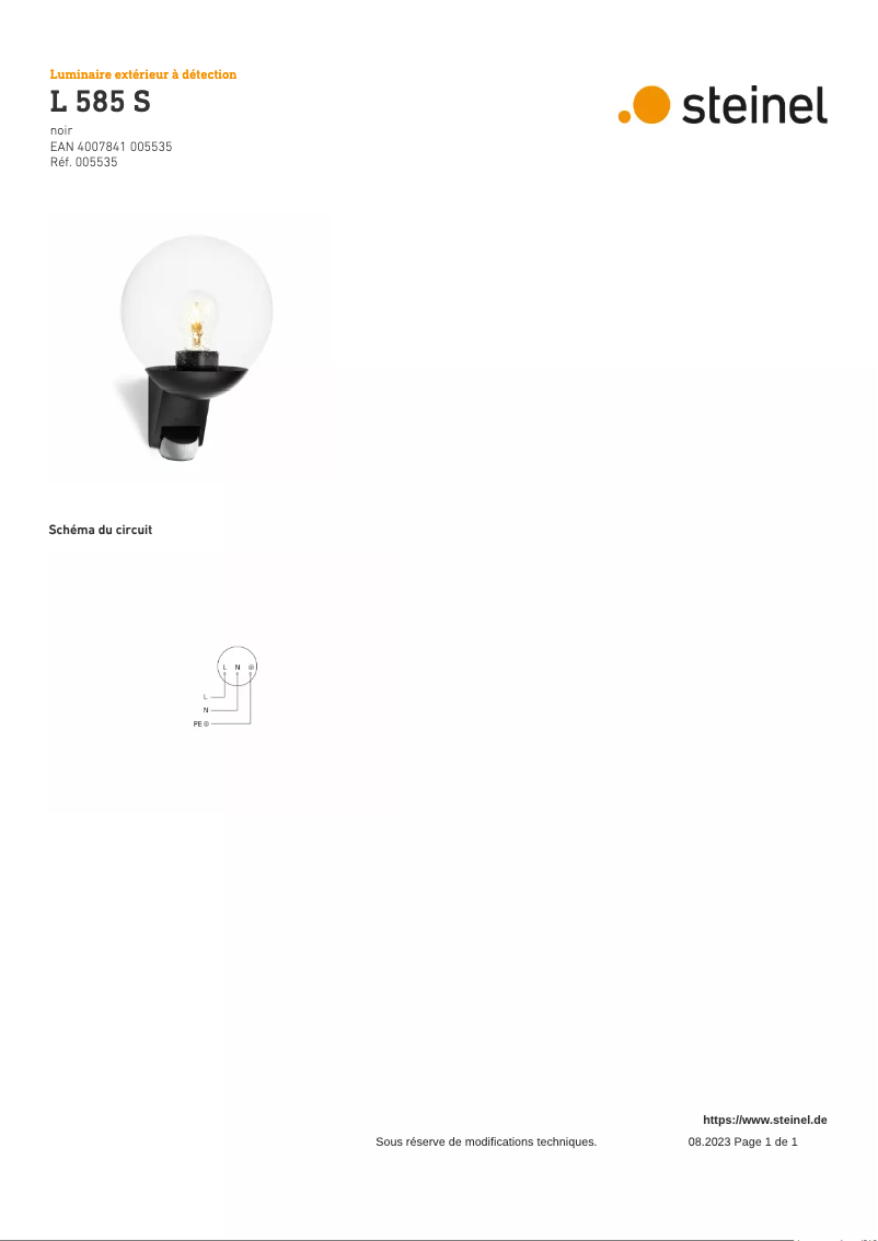 Imagen de la primera página del manual del dispositivo L 585 S