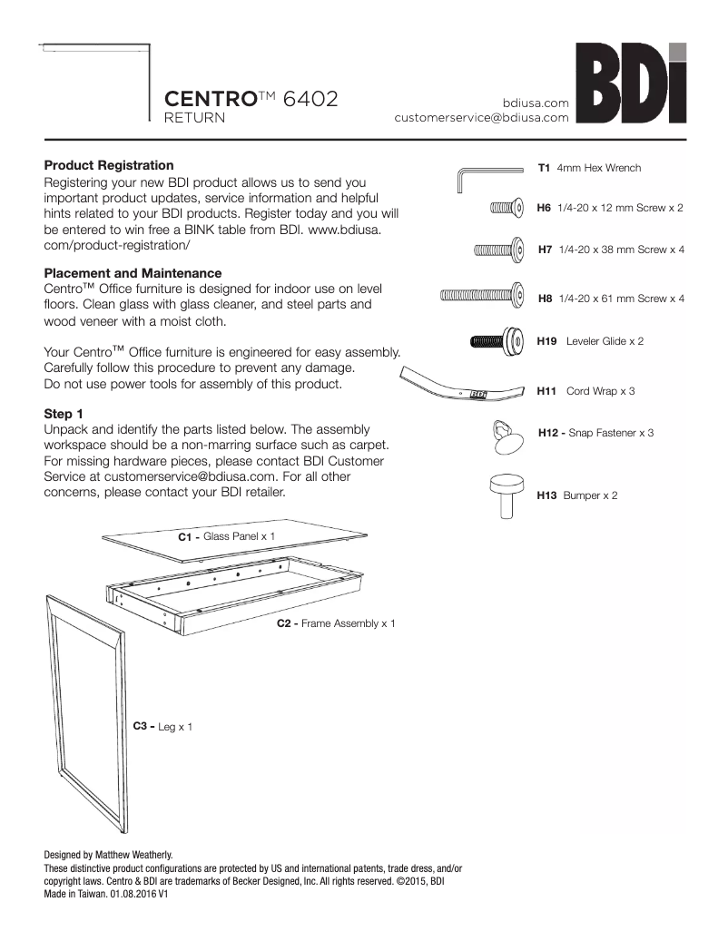 Página 1 del manual Manual de usuario BDI Centro 6402