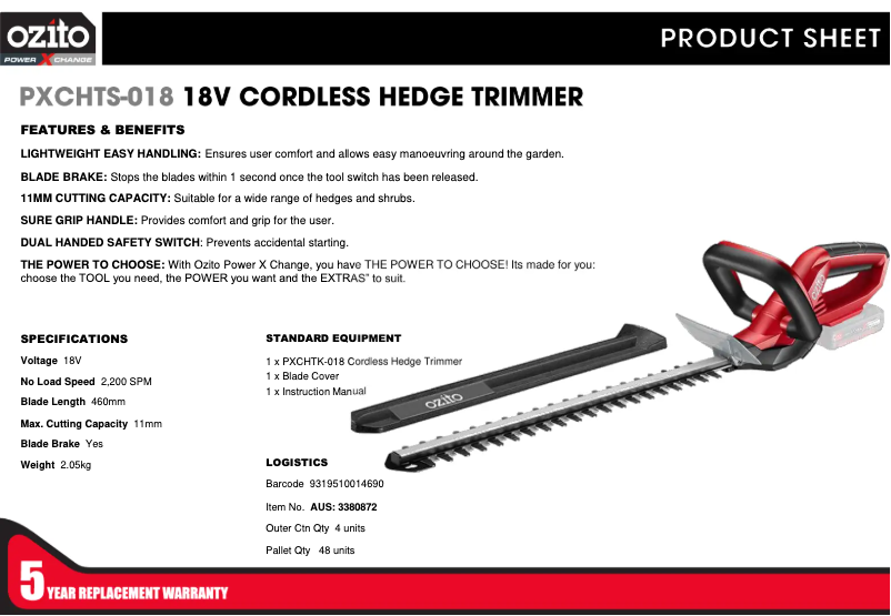 Imagen de la primera página del manual del dispositivo PXCHTS-018