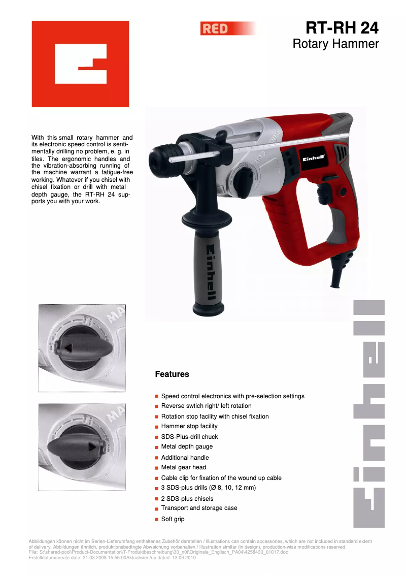 Página nº 1 - Manual de usuario Einhell RT-RH 24